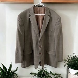 Lauren Ralph Lauren Mens 56R 100% Wool Beige Suit Jacket Blazer